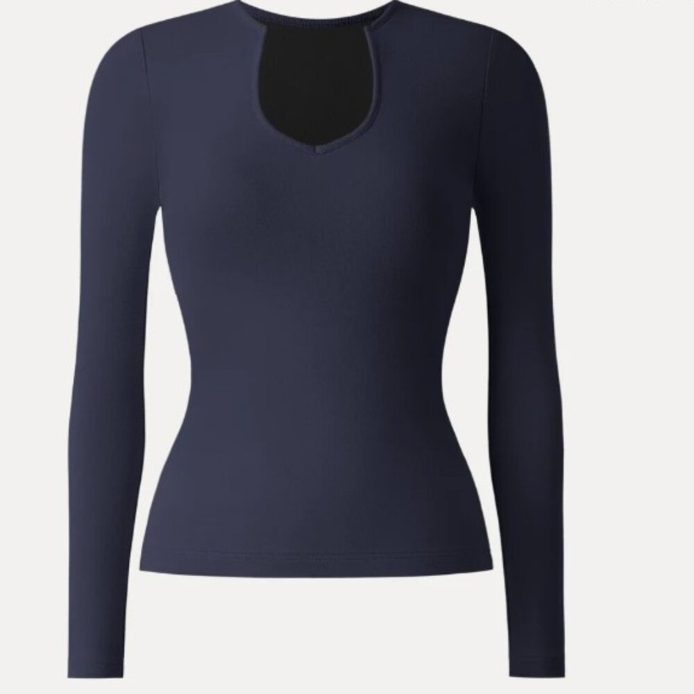 OGL Light Warm Curved V-Neck Long Sleeve Brami Top
